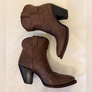 Frye Brown Heeled Boots Western Style
